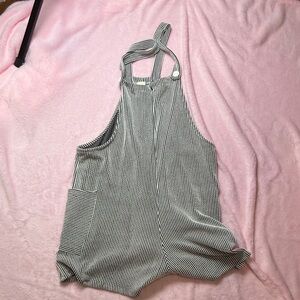 7th Ray Monochrome Striped Romper